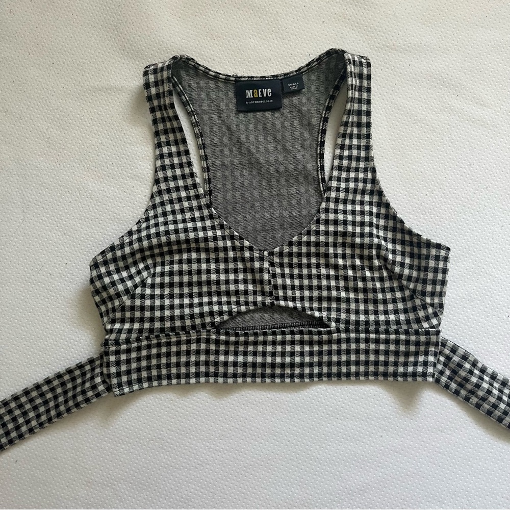 Maeve Gingham Cutout Crop